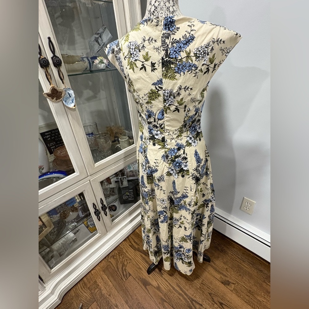 Abercrombie & Fitch Blue Floral Midi Dress - Picture 3 of 11